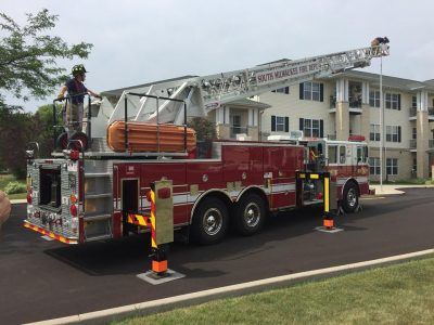 Firefighter on a Fire Truck